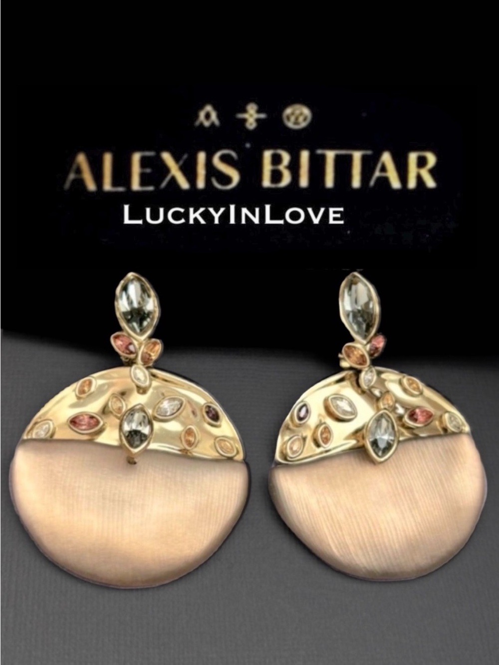 ALEXIS BITTAR • Lucite Mobile  Metal Navette Statement Clip On Earrings